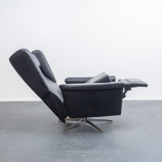 Image 1 of 60s leather relax armchair, vintage