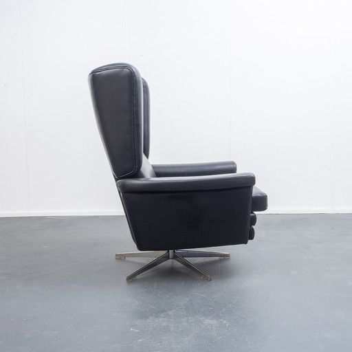 60s leather relax armchair, vintage