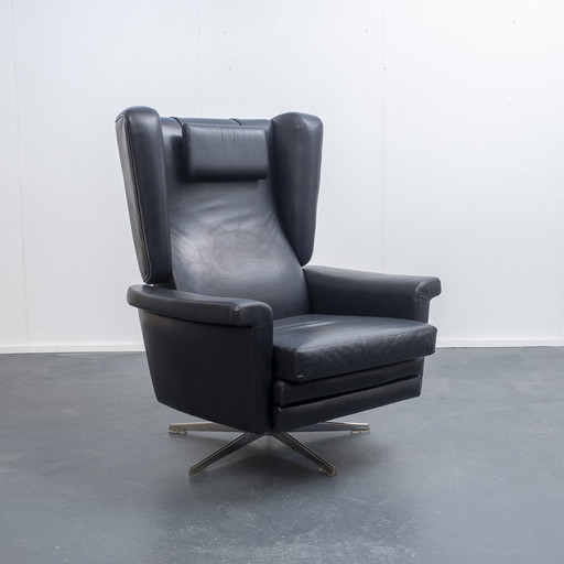 60s leather relax armchair, vintage