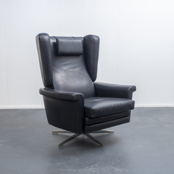 Image 1 of 60s leather relax armchair, vintage