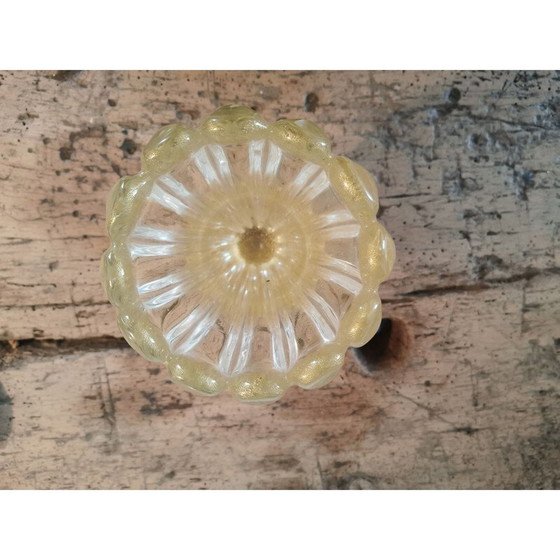 Image 1 of Vintage Murano glassware vase with gold glitter, Italy 1970