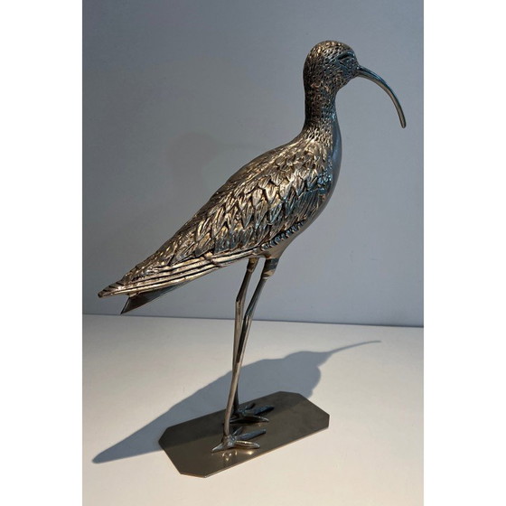 Image 1 of Vintage silver-plated brass bird, France 1970