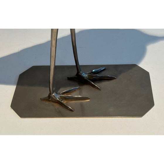 Image 1 of Vintage silver-plated brass bird, France 1970