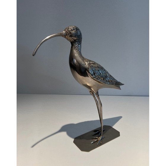 Image 1 of Vintage silver-plated brass bird, France 1970