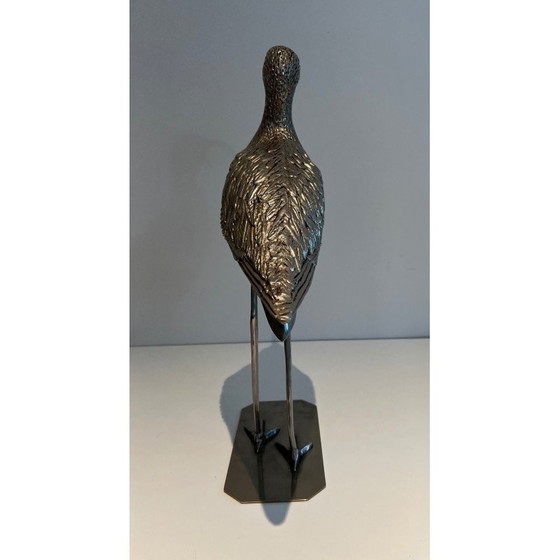 Image 1 of Vintage silver-plated brass bird, France 1970