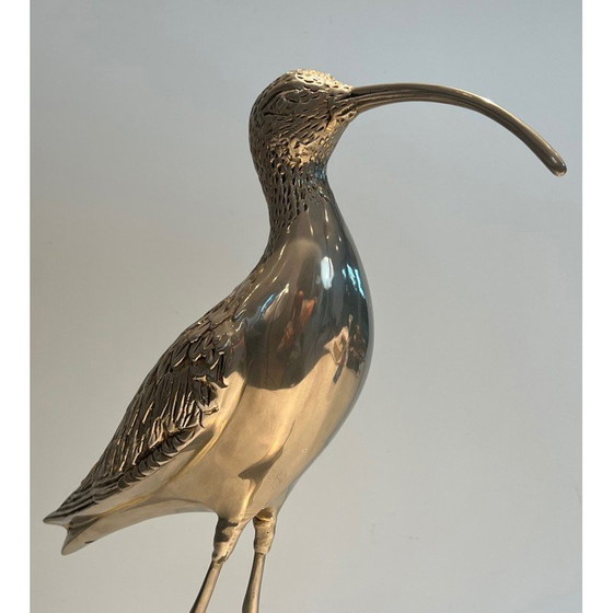 Image 1 of Vintage silver-plated brass bird, France 1970