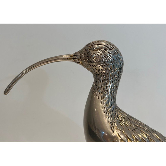 Image 1 of Vintage silver-plated brass bird, France 1970
