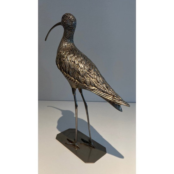 Image 1 of Vintage silver-plated brass bird, France 1970