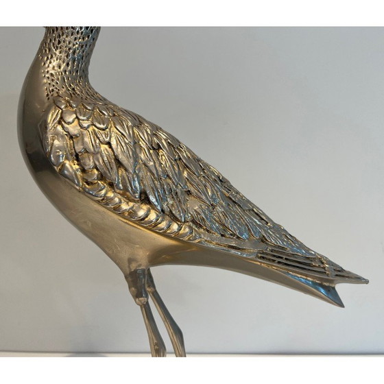 Image 1 of Vintage silver-plated brass bird, France 1970