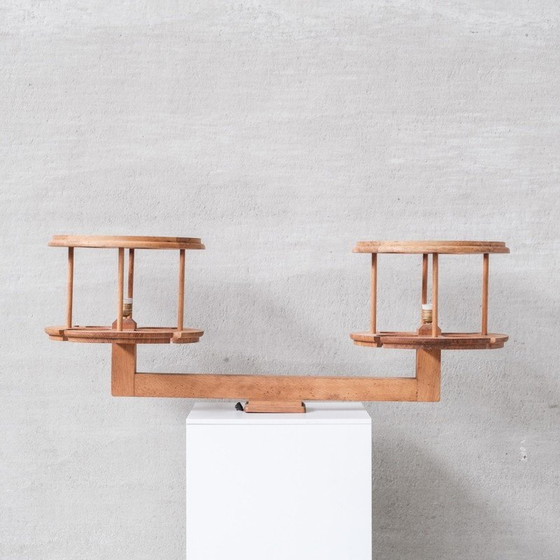 Image 1 of Vintage wooden pendant lamp by Guillerme and Chambron, France 1960