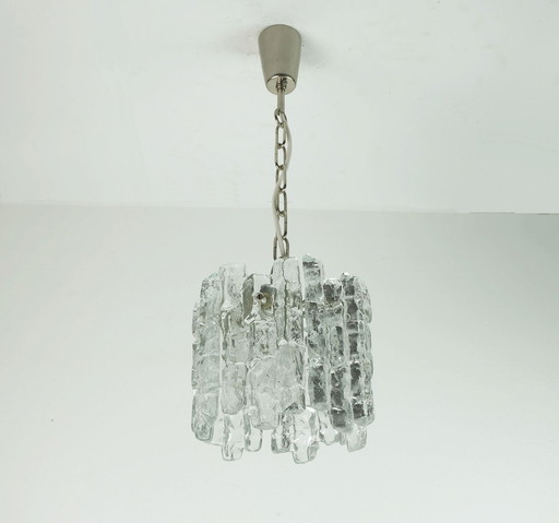 kalmar franken ice glass PENDANT LIGHT 1960s 70s