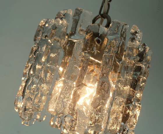 Image 1 of kalmar franken ice glass PENDANT LIGHT 1960s 70s