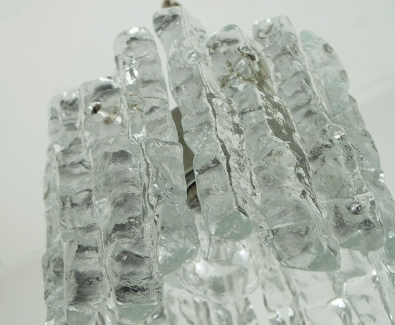 Image 1 of kalmar franken ice glass PENDANT LIGHT 1960s 70s