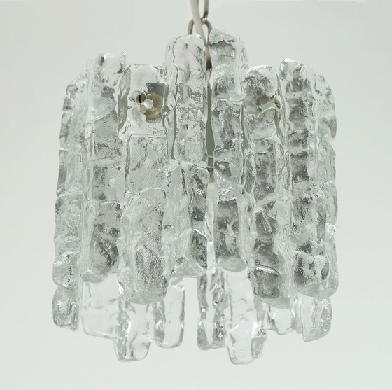 Image 1 of kalmar franken ice glass PENDANT LIGHT 1960s 70s