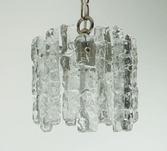 Image 1 of kalmar franken ice glass PENDANT LIGHT 1960s 70s