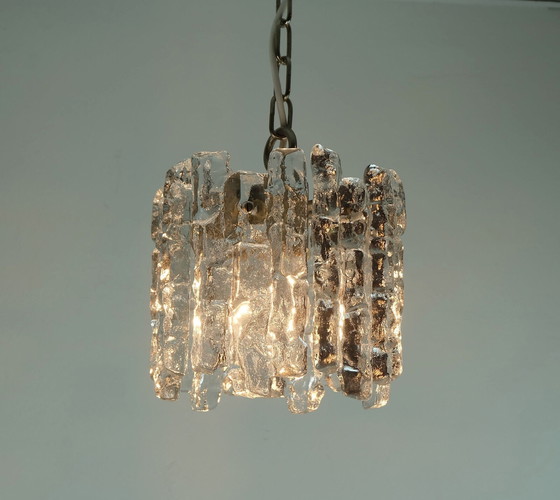 Image 1 of kalmar franken ice glass PENDANT LIGHT 1960s 70s