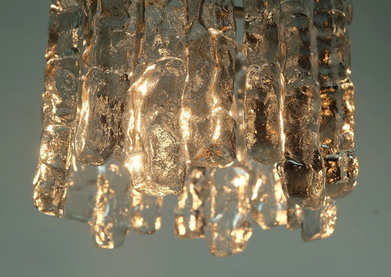 Image 1 of kalmar franken ice glass PENDANT LIGHT 1960s 70s