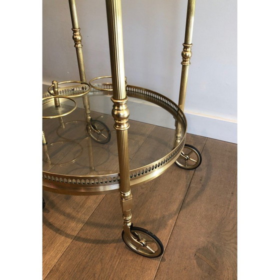 Image 1 of Carrello rotondo in ottone vintage della Maison Baguès, 1940