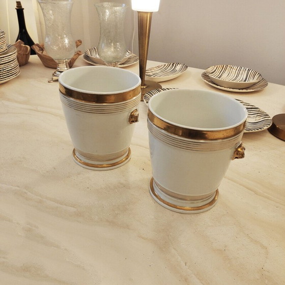 Image 1 of Pair of vintage porcelain planters from Paris, 1830