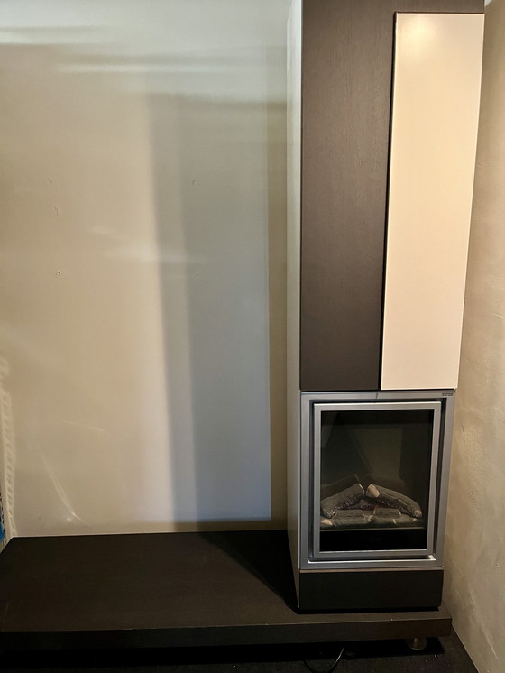 Image 1 of Greate Pier TV Furniture With Swivel Storage Cabinet And Electric Fireplace