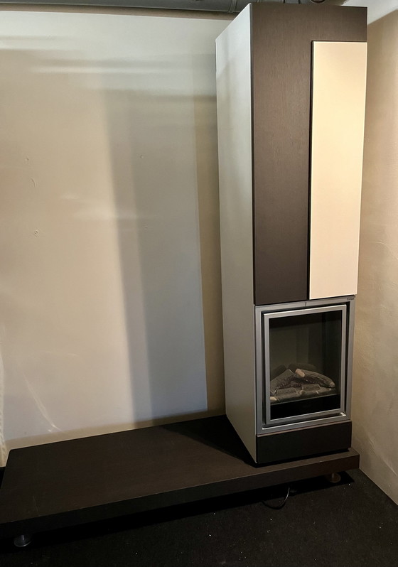 Image 1 of Greate Pier TV Furniture With Swivel Storage Cabinet And Electric Fireplace