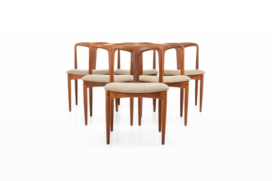 Image 1 of Set Of Six 'Juliane' Dining Chairs By Johannes Andersen For Uldum Mobelfabrik - Zes Stoelen