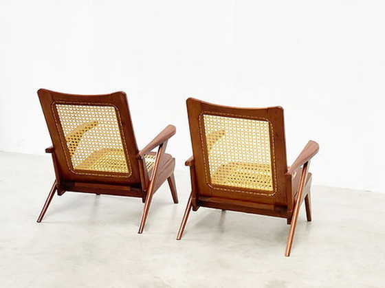 Image 1 of Sculptural french lounge chairs 1950's.