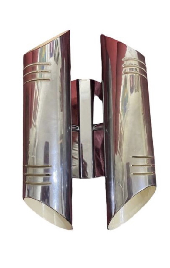 Image 1 of Vintage Wall Lighting Double Tube Chrome , 1970S