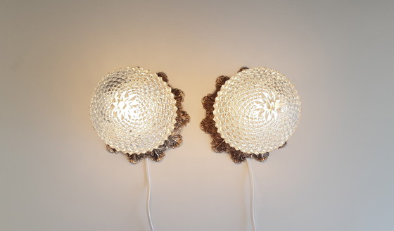 Image 1 of Set di 2 lampade da soffitto Hollywood Regency di Massive, Glass Pinecone Ceiling Lamps