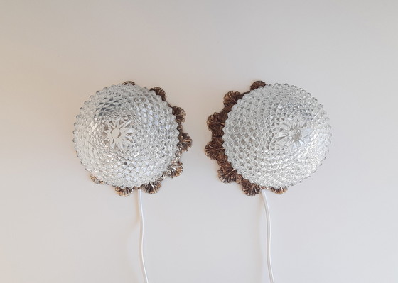 Image 1 of Set di 2 lampade da soffitto Hollywood Regency di Massive, Glass Pinecone Ceiling Lamps