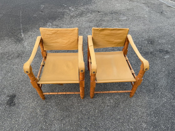 Image 1 of Sedie in pelle vintage Safari - Set di 2