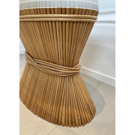 Image 1 of Vintage "Epi de Blé" bamboo table by American designer Elinor Mc Guire, 1970