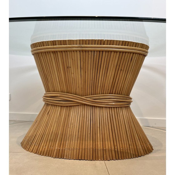 Image 1 of Vintage "Epi de Blé" bamboo table by American designer Elinor Mc Guire, 1970