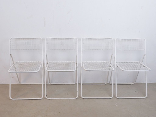 4X Niels Gammelgaard Ted Net Folding Chairs, 1980s