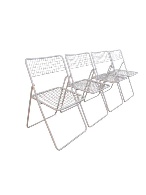 4X Niels Gammelgaard Ted Net Folding Chairs, 1980s