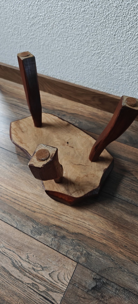 Image 1 of Beautiful Dark Brown Tripod Stool