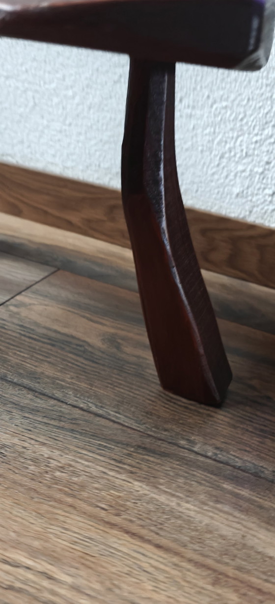 Image 1 of Beautiful Dark Brown Tripod Stool