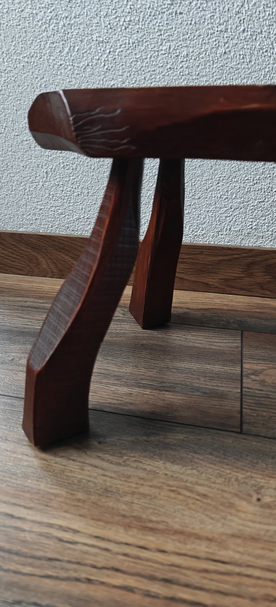 Image 1 of Beautiful Dark Brown Tripod Stool