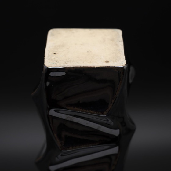 Image 1 of Vaso unico HEINRICH FUCHS "ARCHAIS" HUTSCHENREUTHER Retro OP ART in smalto metallico