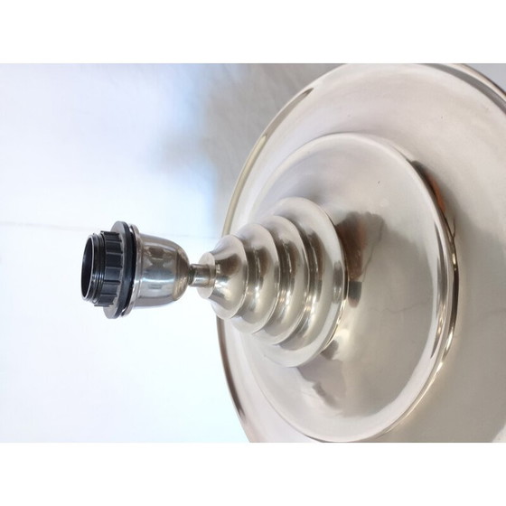 Image 1 of Pair of vintage polished aluminium lamp bases, 1990