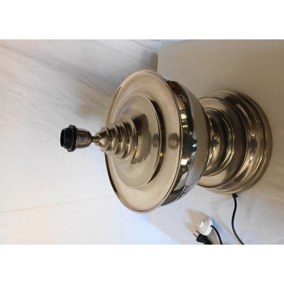 Image 1 of Pair of vintage polished aluminium lamp bases, 1990