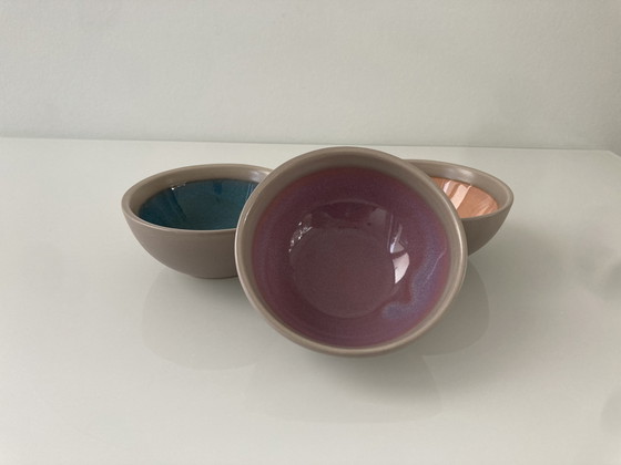 Image 1 of Set Of Three Colorful Bowls