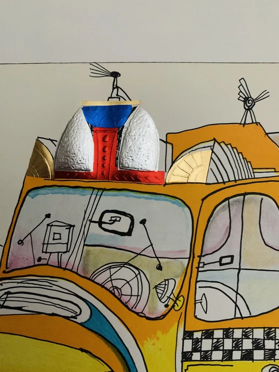 Image 1 of Saul Steinberg, Signed With Registration In Impressum Copyright "Maeght Editeur - Arte Paris" Offset lithograph.