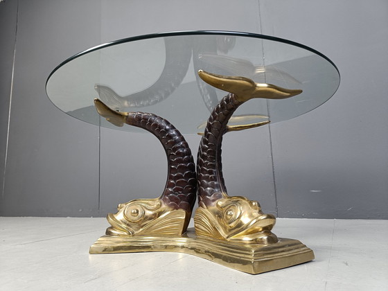 Image 1 of Table basse Koi en laiton, 1960S