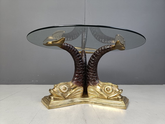 Image 1 of Table basse Koi en laiton, 1960S