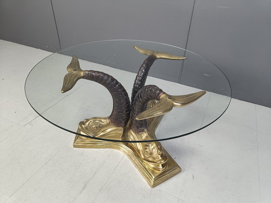 Image 1 of Table basse Koi en laiton, 1960S