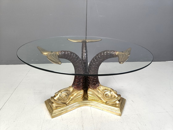 Image 1 of Table basse Koi en laiton, 1960S