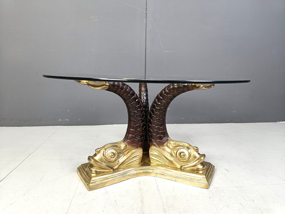 Image 1 of Table basse Koi en laiton, 1960S