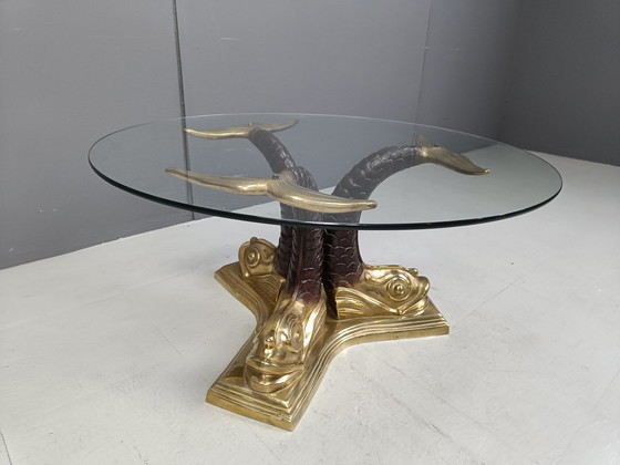 Image 1 of Table basse Koi en laiton, 1960S