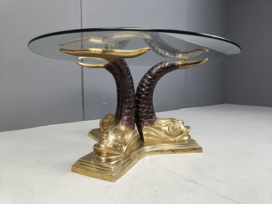 Image 1 of Table basse Koi en laiton, 1960S